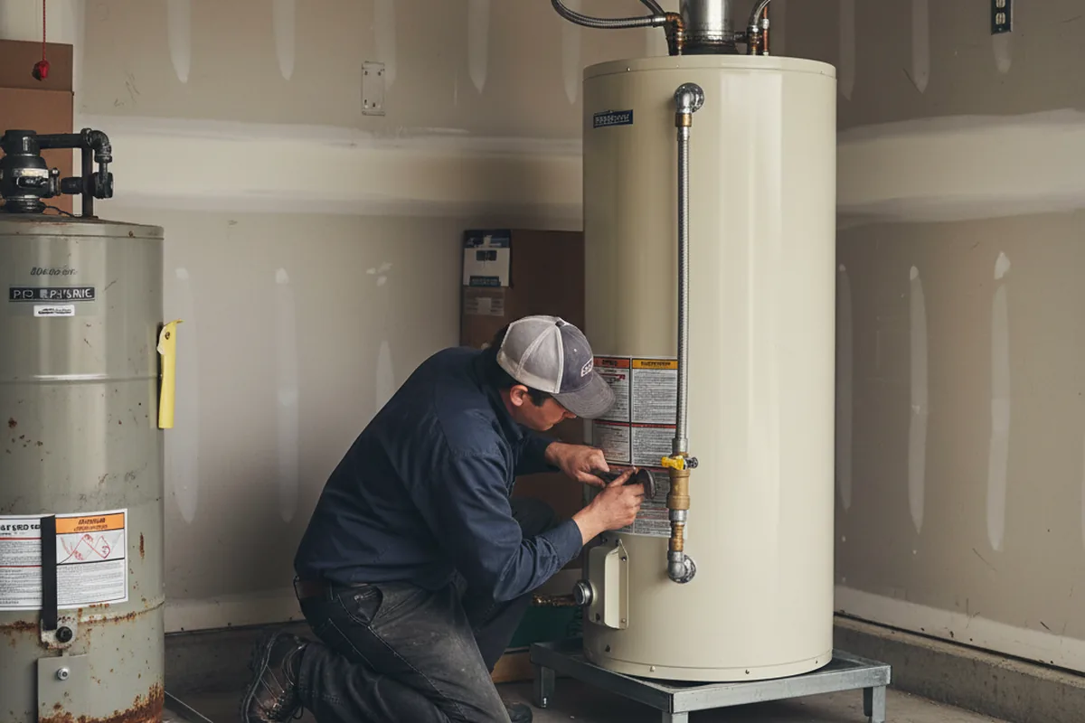 Water heater and shutoff valve replacement in Washburn